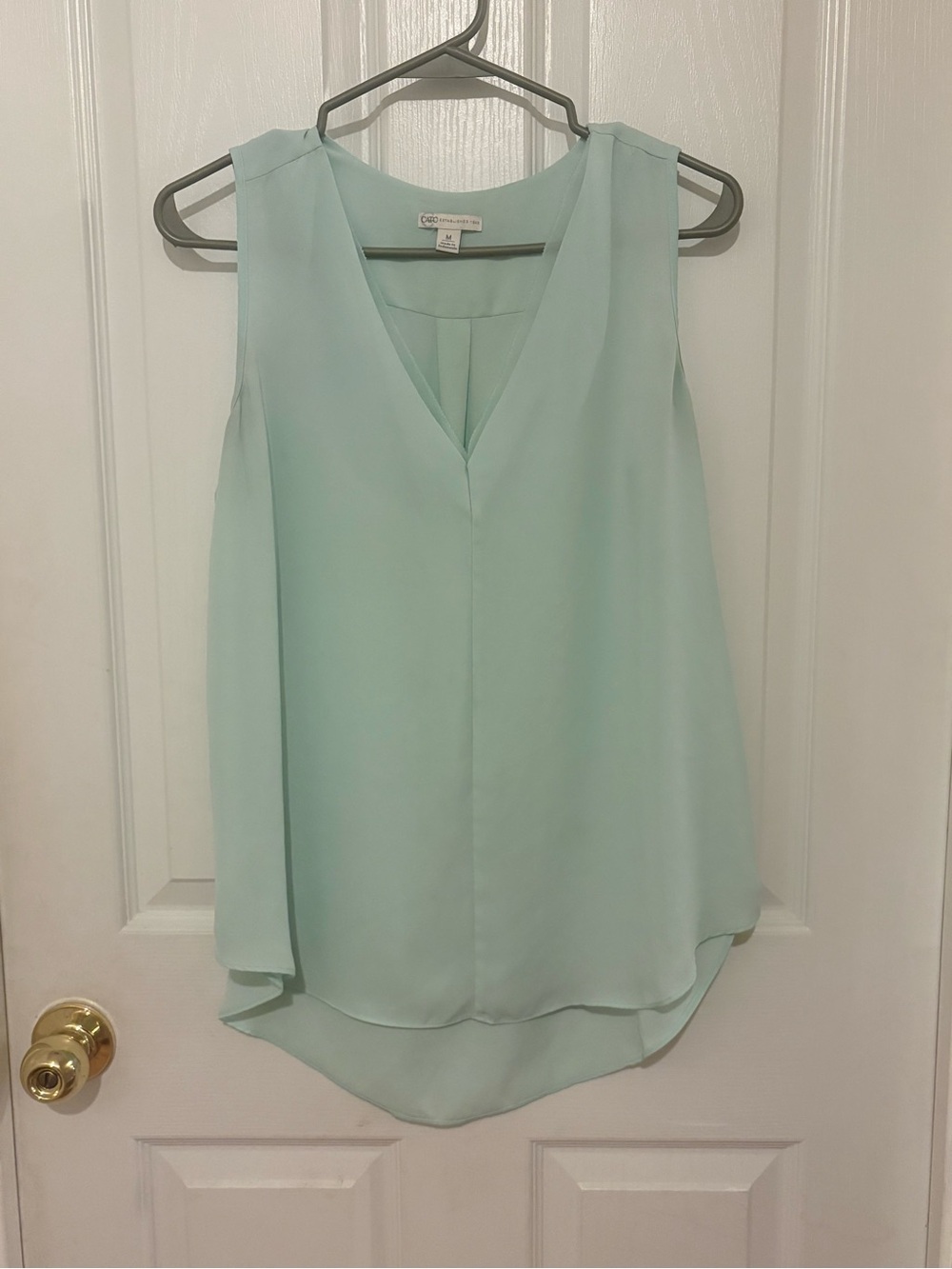 Cato Blouse Women's Size M V-Neck  Sheer Sleeveless Solid Lightweight Tank